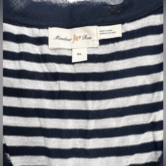 MEADOW‎ RUE for ANTHROPOLOGIE Navy blue lace tunic top size XL. - Picture 10 of 14